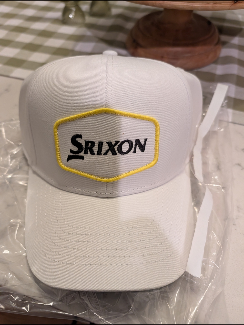 Srixon White and Yellow Logo Golf Hat - Men's